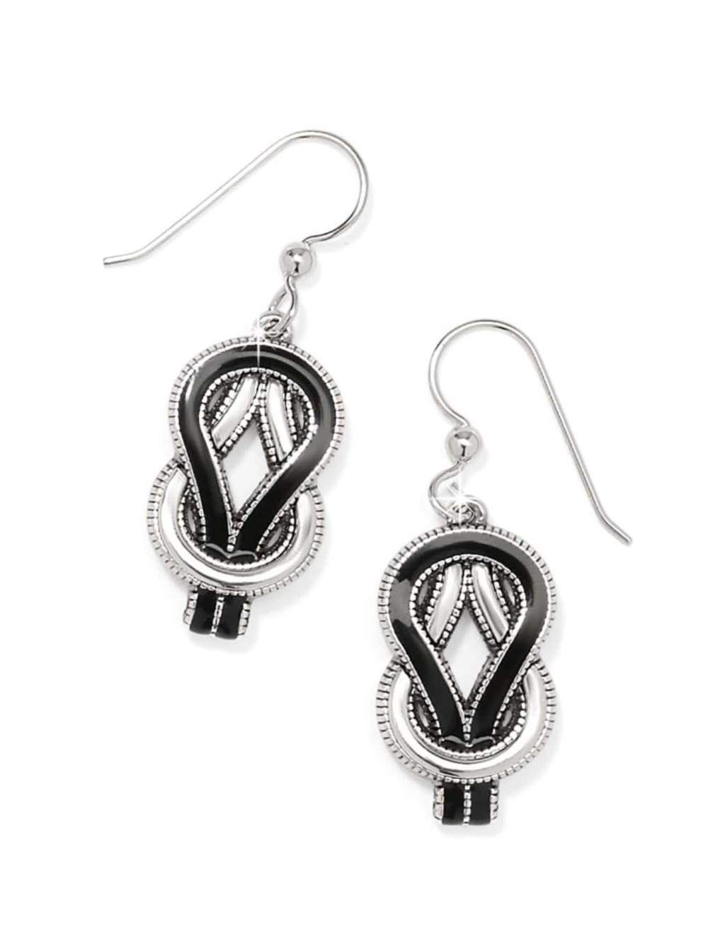 Brighton Interlok Harmony Black French Wire Earrings NWT